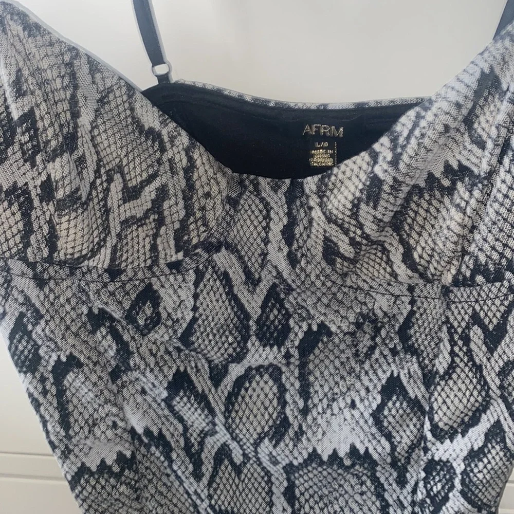 AFRM Snakeskin Pattern Stretchy Bodysuit - Picture 3 of 4
